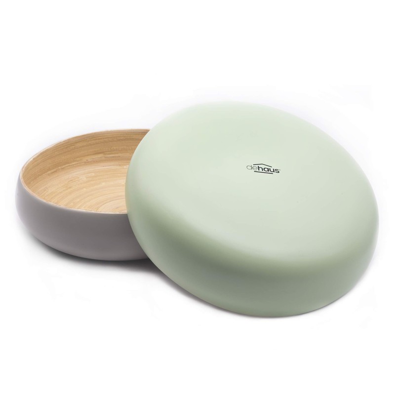 Dehaus® Large Stylish Bamboo Fruit Bowl - 30cm, Sage Green