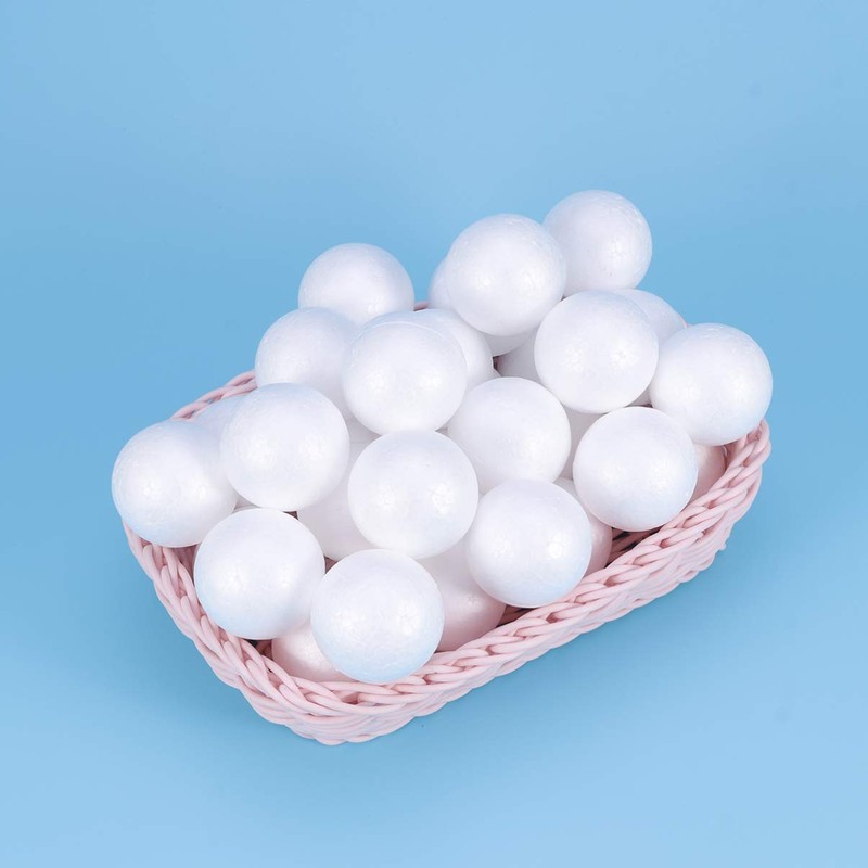 EXCEART 100 Pieces Polystyrene Balls White Solid Balls Craft 4