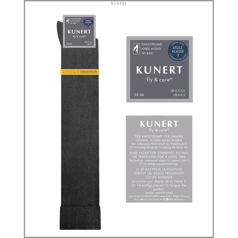 Kunert Women's Knee-High Socks, Grey (Anthracite-Mel 4050), 4