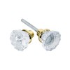 Mortise Lock Crystal Glass Door Knob Replacement Set, Brass Finish