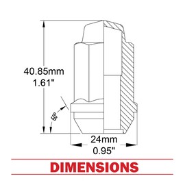 Wheel Accessories Parts Set of 20 1/2-20 Lug Nuts OEM Style Replacement for 6L2Z-1012-BA 611-094 Wheel Lug Nut (Chrome)