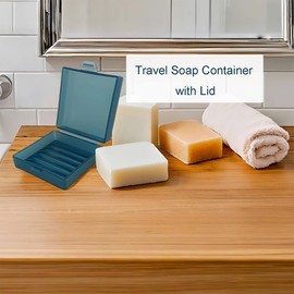 Elimeta Soap Container, Square Bar Soap Holder Fit Dr Squatch Soap, Travel Soap Case (Matt Blue)