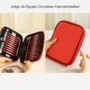 Juego de 26 agujas circulares intercambiables para tejer, color rojo