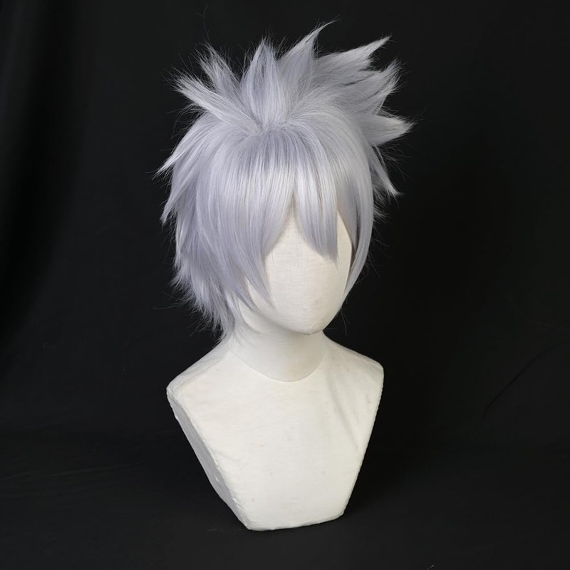 SUNXXCOS NARUTO Cosplay Wig, Heat Resistant, Wig, Costume Accessory (Kakakashi)