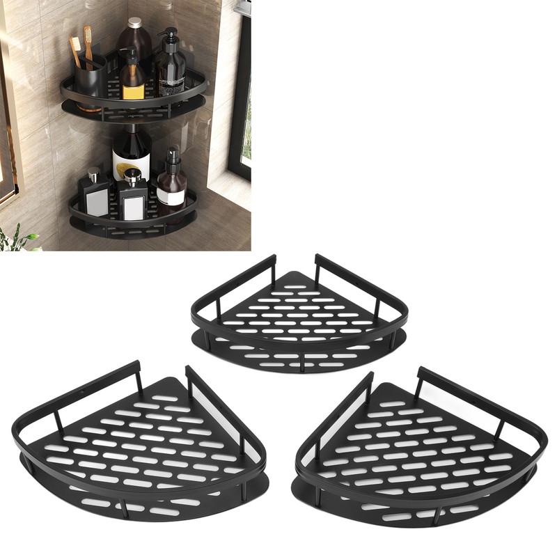 Triangular Shower Shelf Punch Free Rustproof Aluminum Shower Corner Shelf