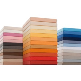 Formesse Bella Gracia Jersey Fitted Sheet 90 x 190 - 100 x 220 cm - up to 25 cm Height - 97% Cotton Compact Yarn/Fitted Sheet from Germany/Cotton Bed Sheet with Elastane - Colour Golden Yellow