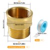 Lyeteung G1 Female Thread to G1 Male Thread Brass Octagonal
