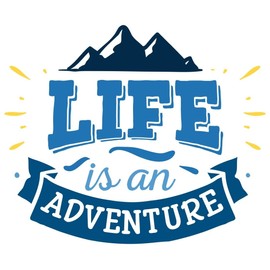 Samunshi® Life Is An Adventure Lettering Sticker Car Sticker Windscreen Sticker Motorcycle Sticker – 25 x 21 cm Light Blue
