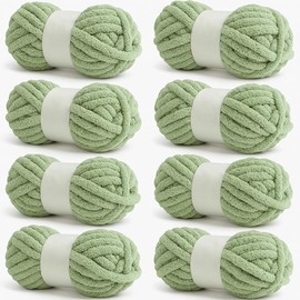 Chunky Chenille Yarn - 8 Jumbo Pack (27 Yards Each Skein) - for Crocheting & Knitting – Soft Yarn Skein