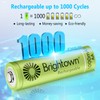 Brightown 12-Pack Rechargeable AA Batteries - 1000mAh 1.2V NiMH High