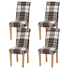 xigua Chair Covers 4 Pack,Dining Chair Slipcover Washable Removable for Kitchen,Hotel,Restaurant,Ceremony Protector-Vintage Black and White Plaid Classial Buffalo Check Tartan