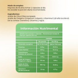 OREGANO | Naturagel Aceite de Orégano + Vitamina E y Aceite de Oliva | Suplemento Antioxidante y de Apoyo al Bienestar Digestivo | 120 Cápsulas de 650
