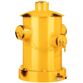 Hoolerry Fire Hydrant Trash Can Retro Creative Garbage Can with Inner Bucket Large Capacity Wrought Iron Pedal Trash Can Indoor Outdoor Waste Bins for Park Garden Kitchen Garbage (Yellow, Small)