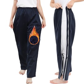 AUSTYLCO Unisex postoperative Pants,Fleece Warm Zipper Pants,Bedridden Patient Clothing,Easy to Wear and Take Off,Hospital/Home Care Nursing Aid,Suit for Fracture/Bedridden Patients/Elderly