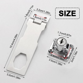 5 Inch Keyed Hasp Latch Lock, Knob Locking Hasp,Hasp Latches Lock Padlock Latches with Screws Locking Hasp for Cabinet Drawer,2 Pack