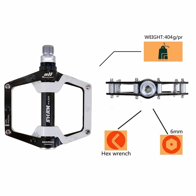 Bicycle Pedals-Aluminium Alloy Bicycle Pedals-Mountain Bike Pedals with Removable Non-Slip