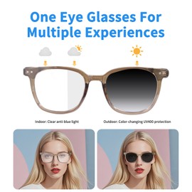 Bluetooth Audio Smart Blue Light Glasses for Men & Women, Blue Light Filtering & Open Ear Sound Smart Glasses (GS07-Pink-FBA)