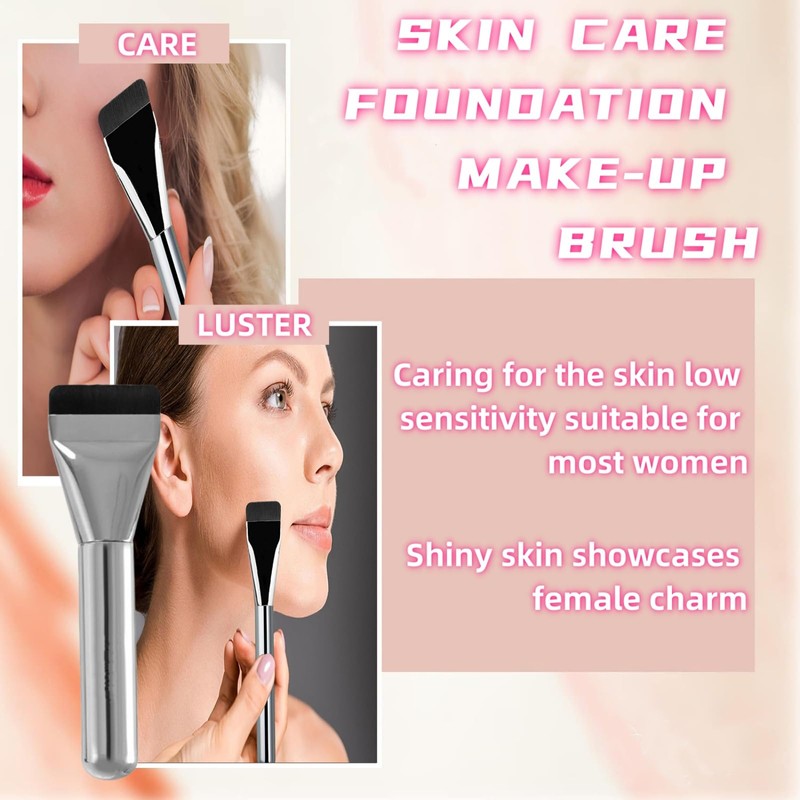 3 Pcs Thin Foundation Makeup Brush Flat Liquid Foundation Brush