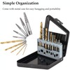 Litensh 10 Pcs Screw Extractor with Cobalt Drill Bit Set