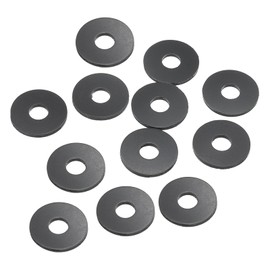 PATIKIL M6 Nylon Flat Washer, 12 Pack 6mm ID 17mm OD 1.5mm Thick Sealing Spacer Gasket Ring for Faucet Pipe Water Hose Fastener Bolt, Black
