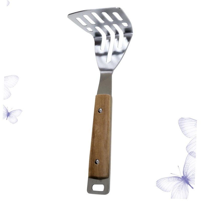 SHOWERORO Stainless Steel Potato Press with Wooden Handle Manual Masher