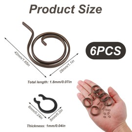 Door Handle Springs Replacement Kit, 6 Pcs 1.8mm UPCV Coil Springs and Black Coating Circlips for Internal Lever Latch Mechanisms Compatible with Left and Right-Handed Handles