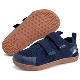 WateLves - Zapatos anchos descalzos para niños pequeños, transpirables, sin gotas, minimalistas, con puntera ancha, natural para crecer, Azul (Blue Shark), 10 Wide Toddler