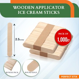 Perfect Stix 2.5" Wooden Applicator/Ice Cream/Craft Sticks/Discontinued Logo on Each Stick- Pack of 1,000ct