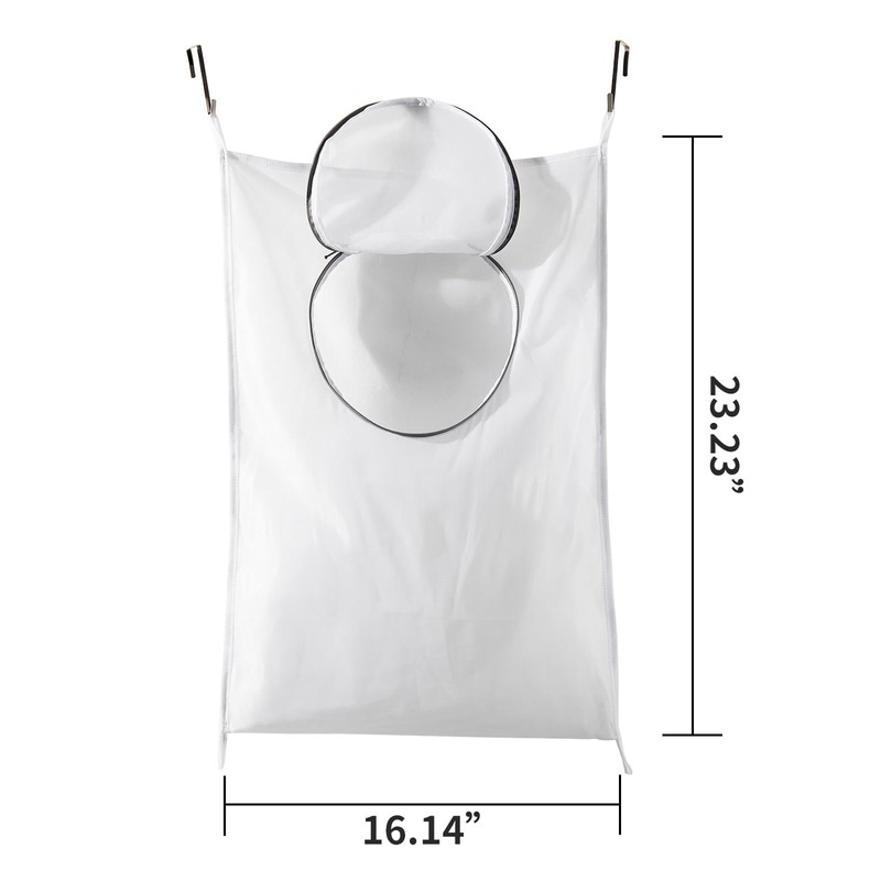 Hanging Breathable Nylon Laundry Bag with Round Zipper Opening, Mesh