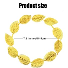 JINJUMEI Pack of 4 Gold Leaf Headbands, Gold Leaf Crowns Headdress, Roman Laurel Wreath, Greek Headdress for Women and Men, Headpiece Accessories, Christmas Laurel Wreath