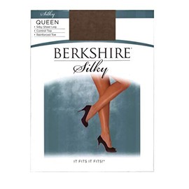Berkshire Women's Plus-Size Queen Silky Sheer Control Top Pantyhose 4489,French Coffee, 3X-4X