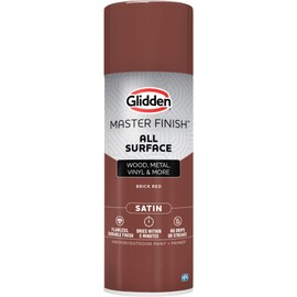 Glidden Master Finish 12 oz. Satin Brick Red Interior/Exterior All Surface Spray Paint and Primer