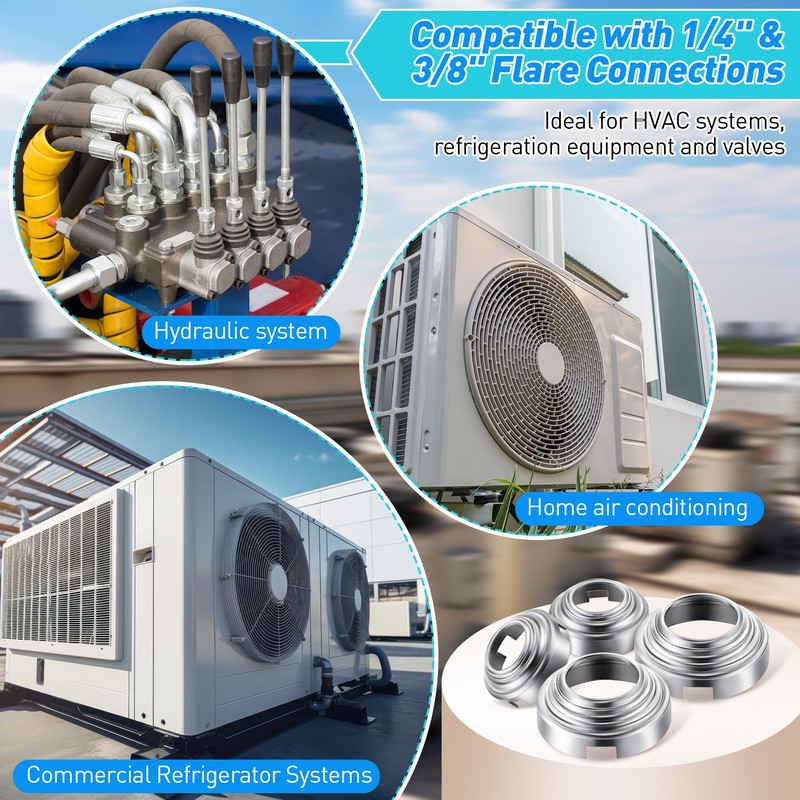 Saillong SAE Flare Connections, Hydraulic Flare Fitting for Refrigeration Leaks,