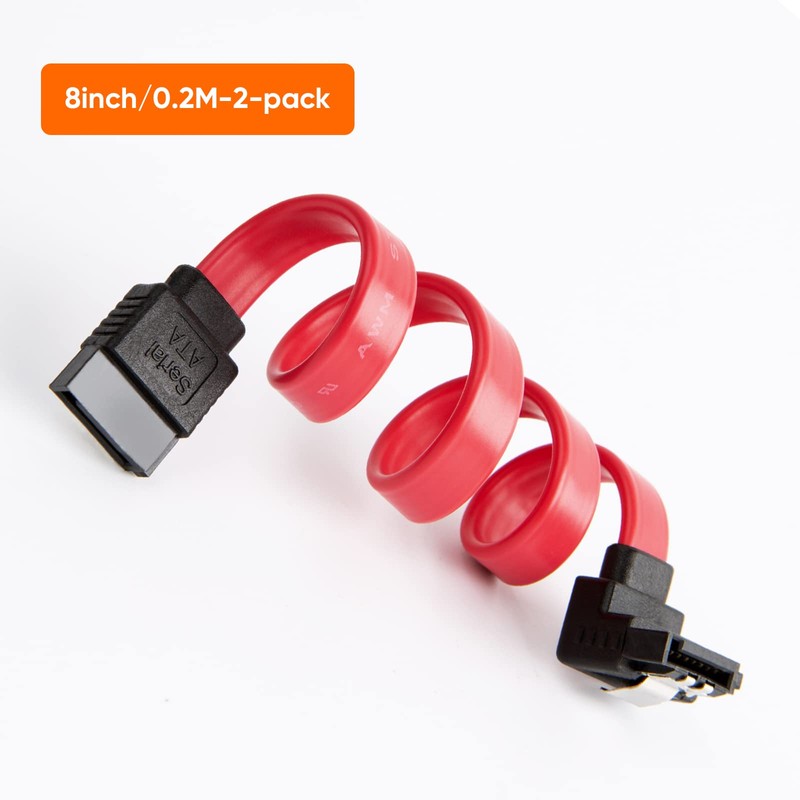 CableCreation SATA III Cable, [2-Pack] 8-inch SATA III 6.0 Gbps