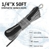 ZESUPER 1/4''x 50ft 10000LBs Synthetic Winch Rope Winch Rope Cable