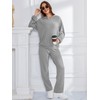 Fnumoa Womens Waffle Knit Hooded Pajama Sets Long Sleeve Matching