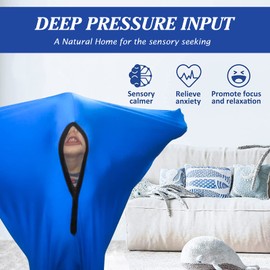 Runmeihe Sensory Body Sock for Adultes, 66"x27" Full-Body Wrap Stretchy Body Sox to Relieve Stress for Children with Autism, Anxiety (Height 170-195CM)