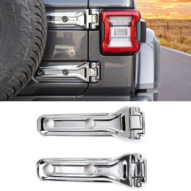 SQQP Tailgate Hinge Cover, Spare Tire Rear Door Bracket Cover Fit for 2018-2025 Jeep Wrangler JL JLU Sport X Sahara Rubicon(Chrome)