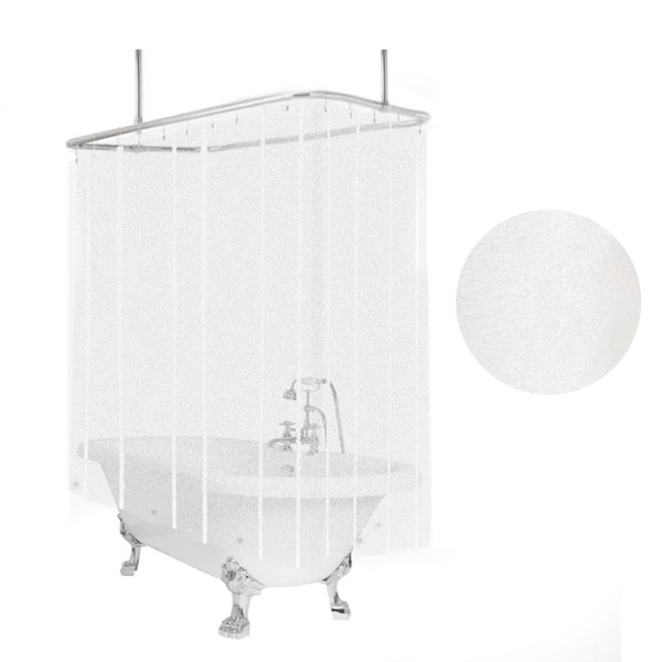 SYDHANL Short Shower Curtain Liner 60'' for Clawfoot Tub Wrap