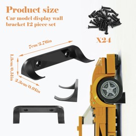 Dfuqanb Pack of 12 Car Display Wall Mounts, Sturdy Toy Car Holder, Vertical Model Car Stand, Vertical Wall Mount with Screws, Ideal for Car Lovers, Compatible with Speed Champion Series