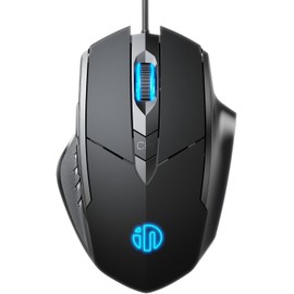 TECHWOLF Mouse Gamer De 6 Botones Negro, Ratón Silencioso Mouse RGB Alambrico USB para Ordenadores, Portátiles Y Teléfonos Móviles (Negro)