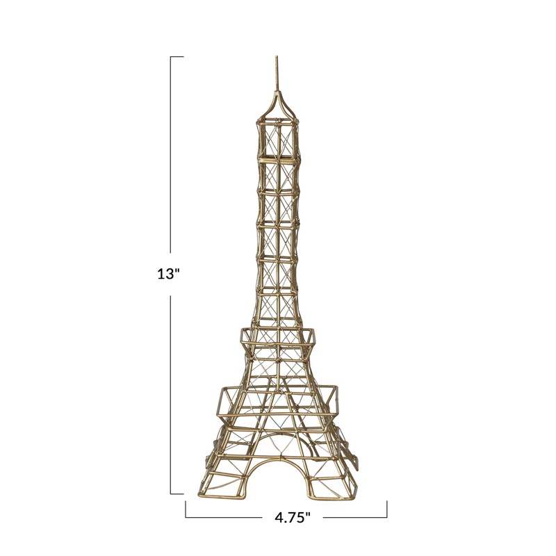 Creative Co-Op Decorative Wire Eiffel Tower, Antique Brass