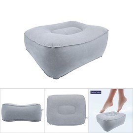 Travel Foot Rest Pillow, Alvinlite Inflatable Foot Rest Soft Pillow Flights Relax Cushion for Travel, Office and Home (all grey)