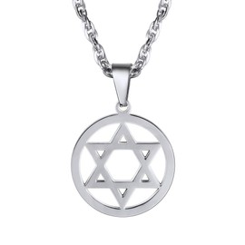 PROSTEEL Jewish Magen Star of David Necklace Men Stainless Steel Bat Mitzvah Israel Judaica Hebrew Jewelry Hanukkah Pendant