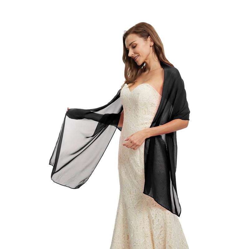Shawl Scarve Wraps Soft Chiffon Lace Pashmina for Evening Dresses