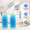 Ehucon Thick Solid Weighted Adaptive Utensils Set, Non-slip Handle Eating
