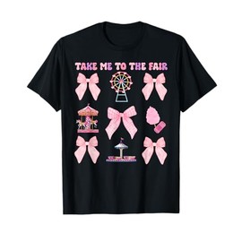 Take Me To The Fair Ferris Wheel Pink Bow T-Shirt