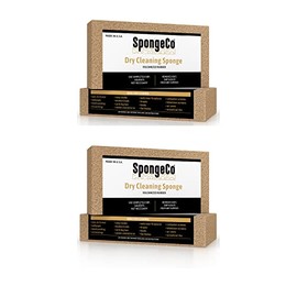 SpongeCo - Dry Cleaning Soot Eraser Sponge - Pet Hair, Smoke, Soot, Dust and Dirt Remover - 3x6 Double, One Unit (2 Pack Single)
