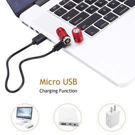 SdeNow Mini Flashlight Keychain EDC 200 lumens USB Micro Rechargeable Pocket Waterproof Flashlight