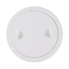 Akozon 6in Marine Deck Cover, Inspection Hatch Cover, Boat White Circular Inspection Hatch Deck Lid Deck Plate Hatch Cover Round White Non‑Slip Anti-UV Surface for Boat Yacht Marine Access